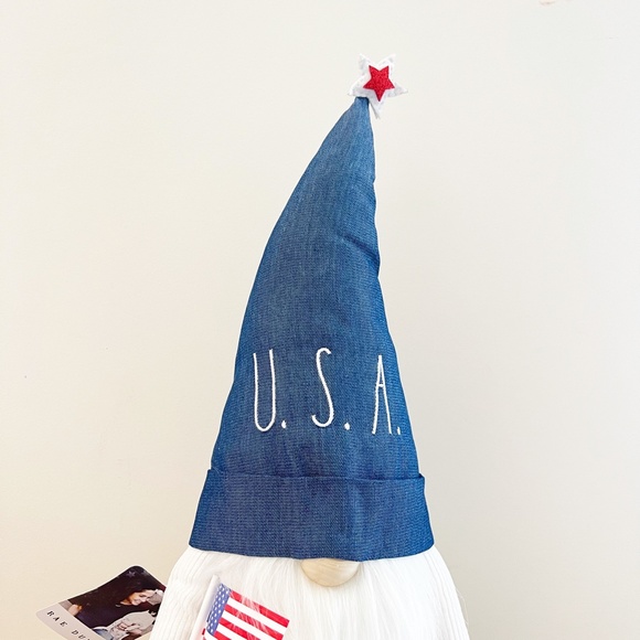 Rae Dunn 20" Weighted Gnome 4th of July USA Flag Heart Plush Star America Decor - Picture 3 of 6